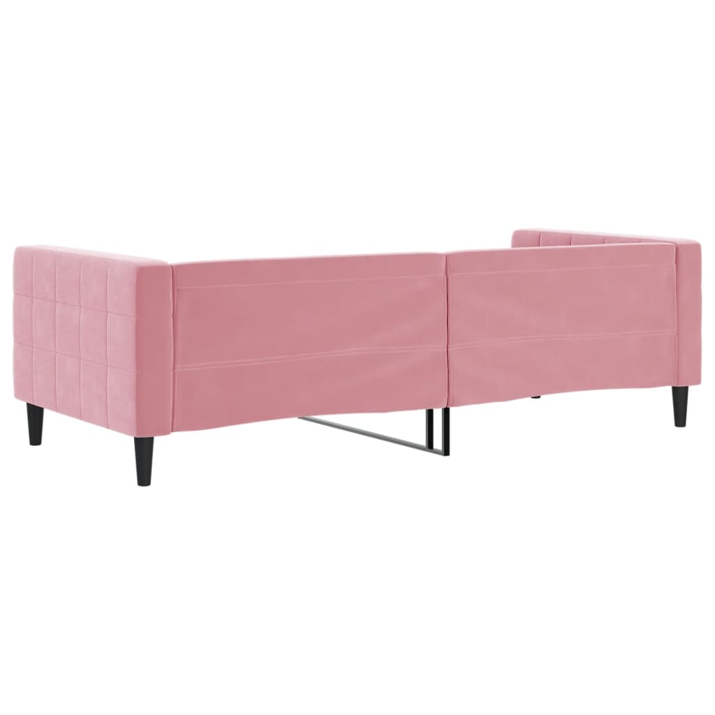 Sofá-cama 90x200 cm veludo rosa