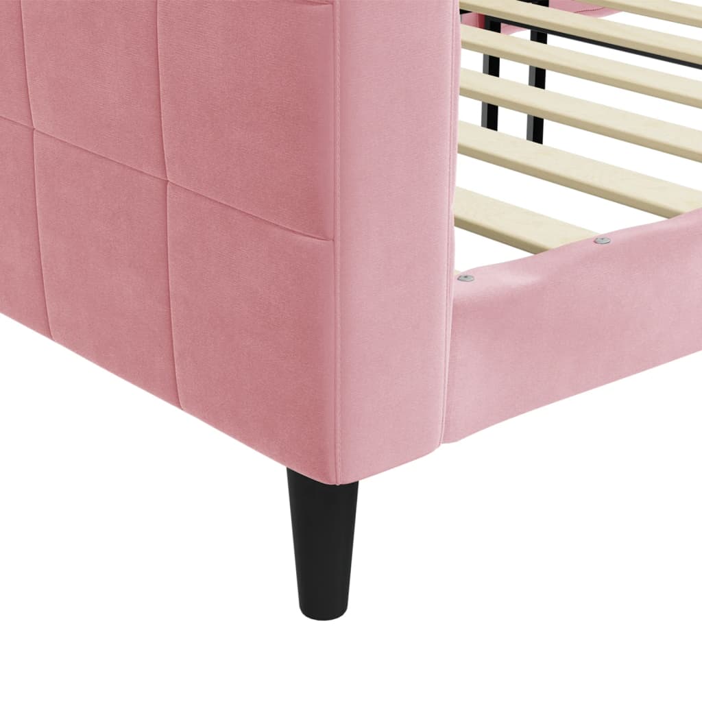 Sofá-cama 90x200 cm veludo rosa