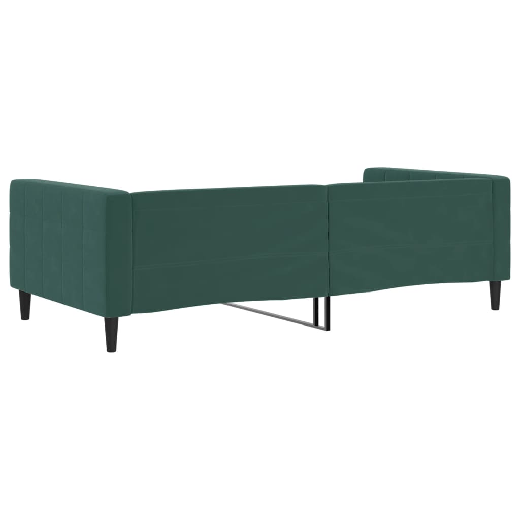 Sofá-cama 100x200 cm veludo verde-escuro