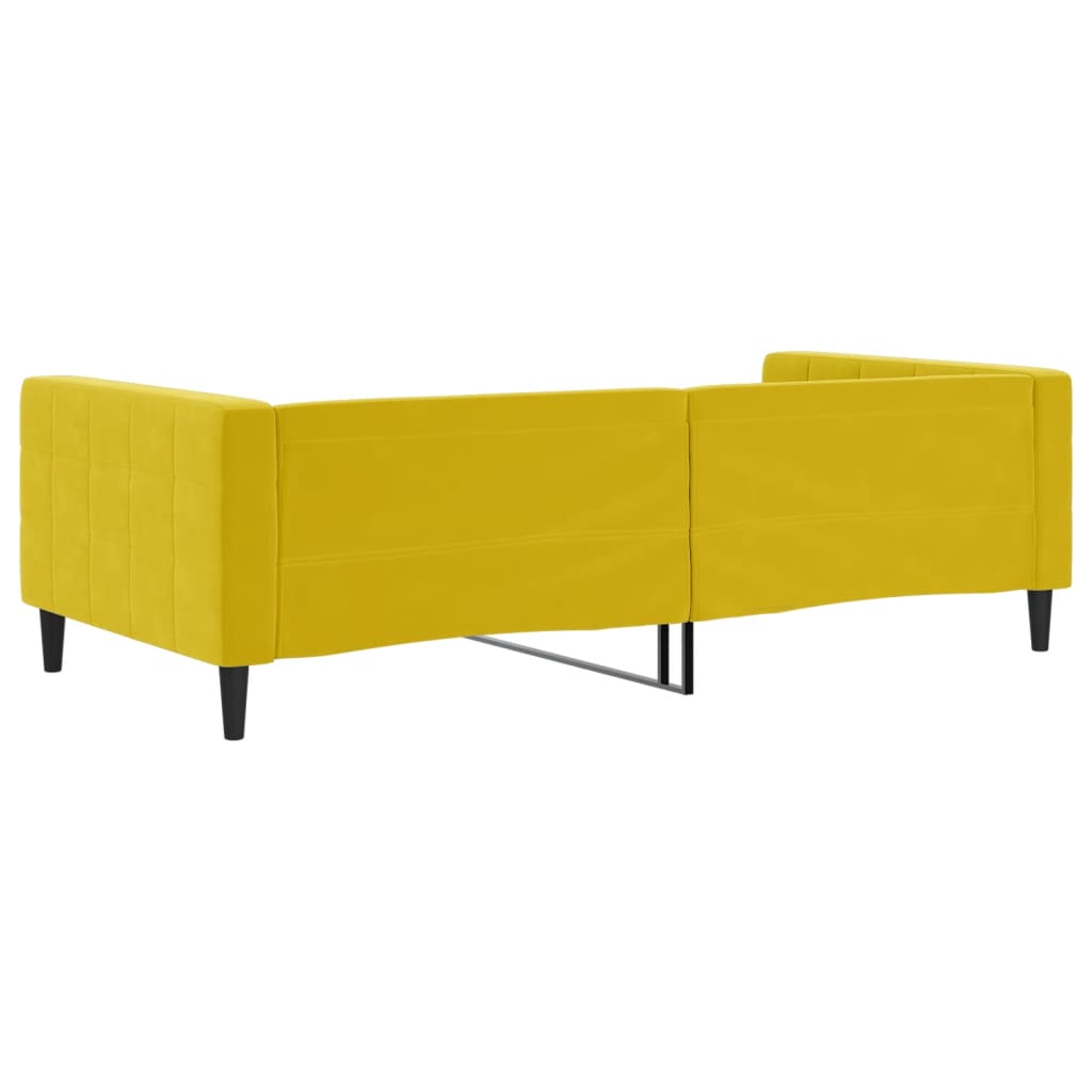 Sofá-cama 100x200 cm veludo amarelo