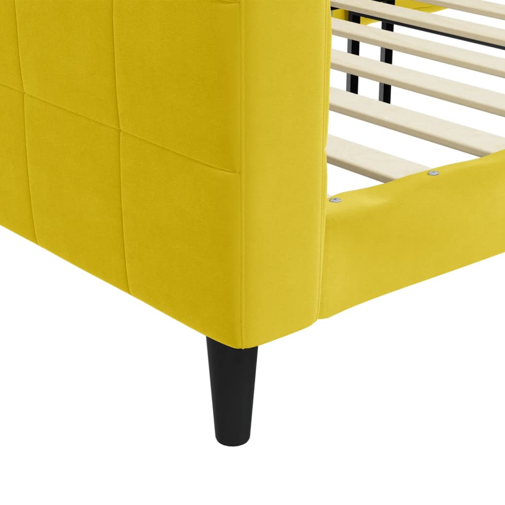 Sofá-cama 100x200 cm veludo amarelo