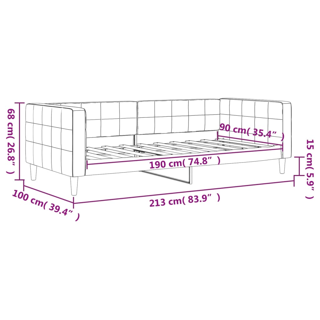 Sofá-cama 90x190 cm veludo preto
