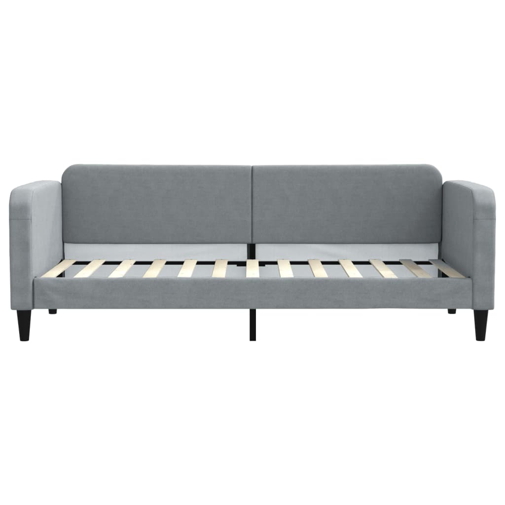 Sofá-cama 80x200 cm tecido cinzento-claro