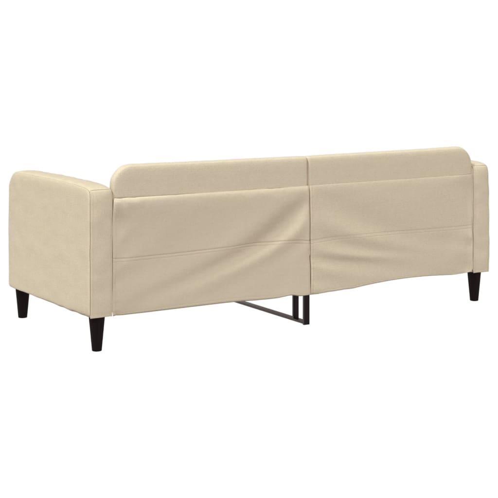 Sofá-cama 80x200 cm tecido cor creme
