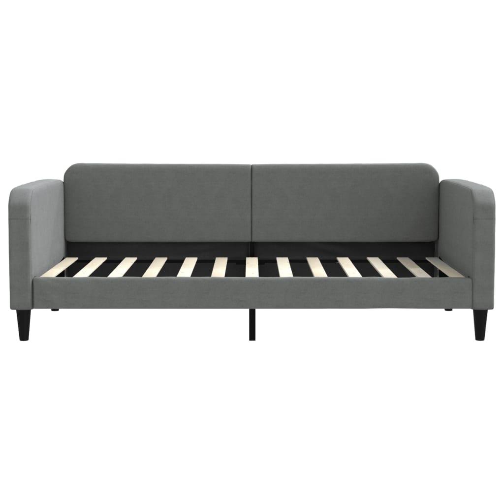 Sofá-cama 90x200 cm tecido cinzento-escuro