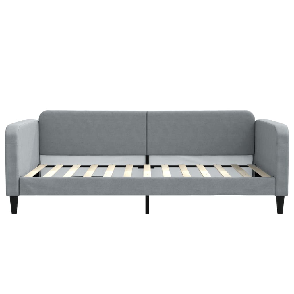 Sofá-cama 100x200 cm tecido cinzento-claro