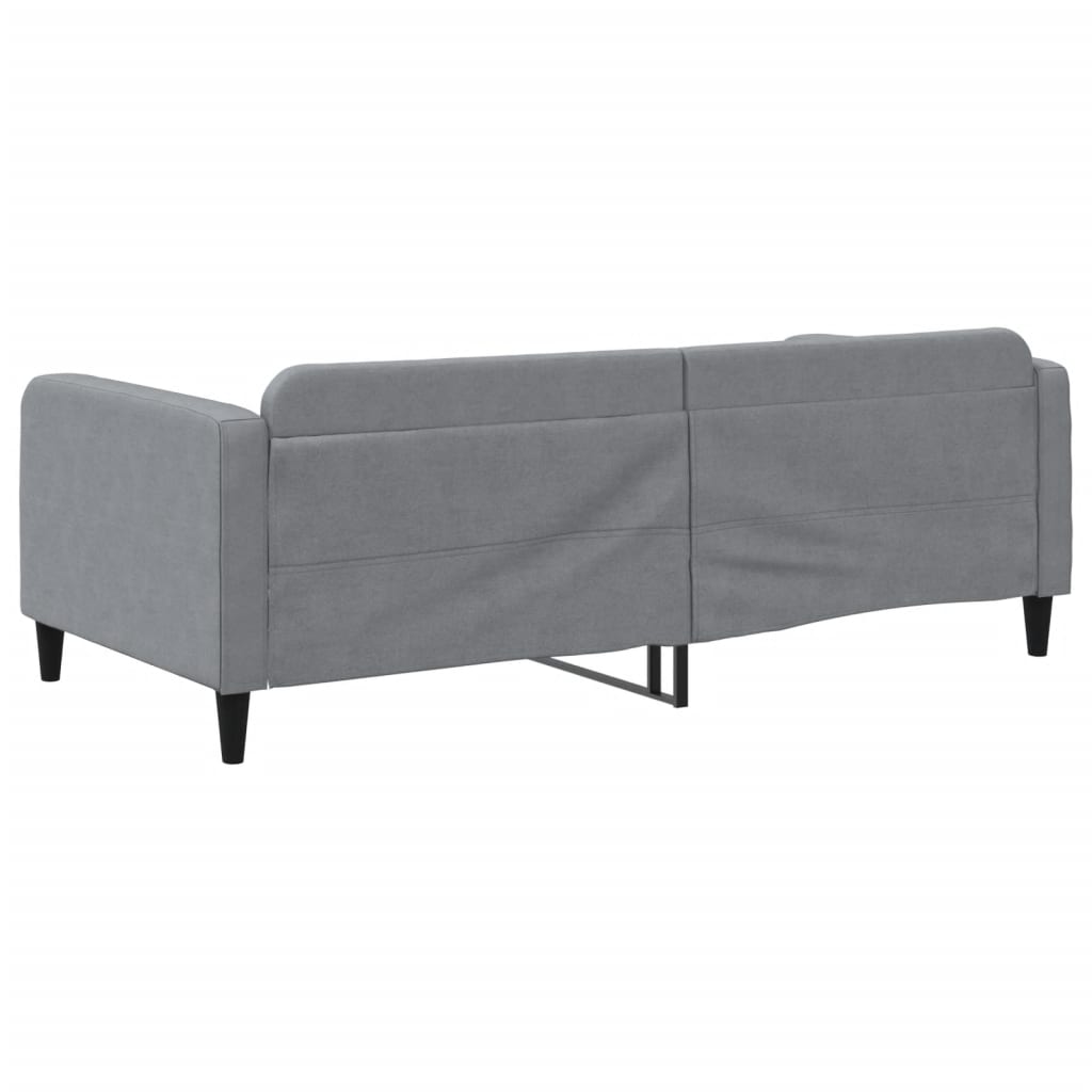 Sofá-cama 100x200 cm tecido cinzento-claro
