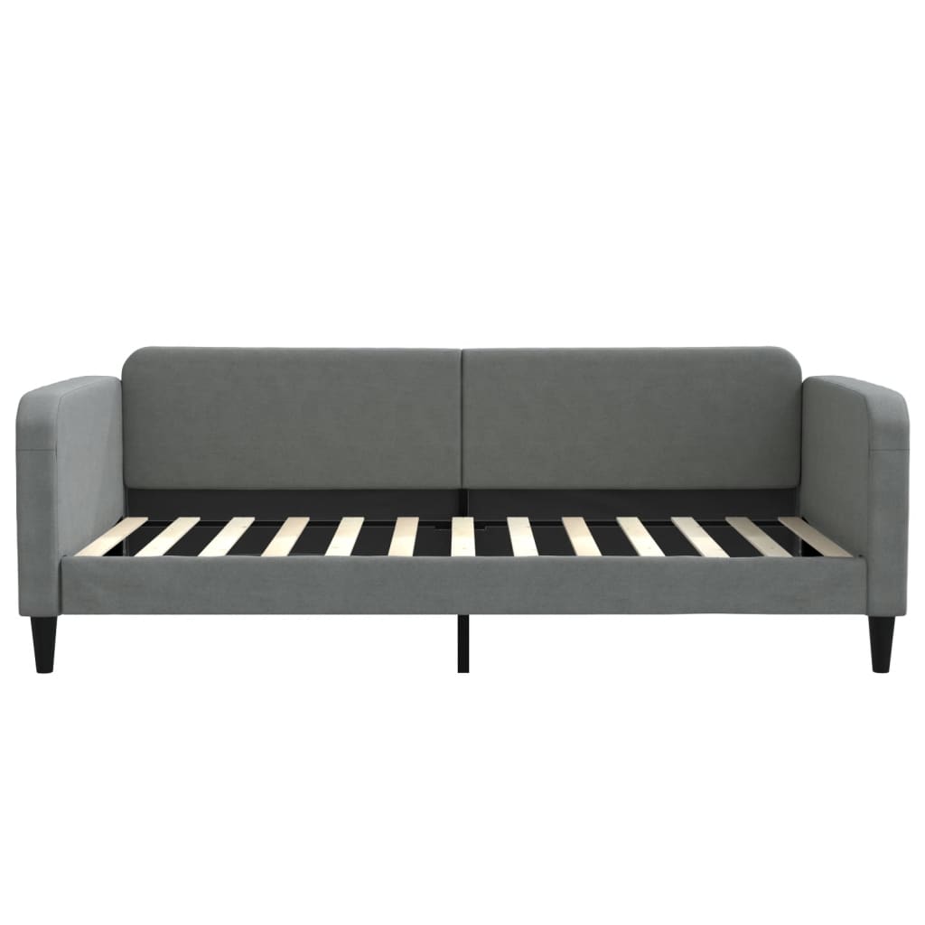 Sofá-cama 100x200 cm tecido cinzento-escuro