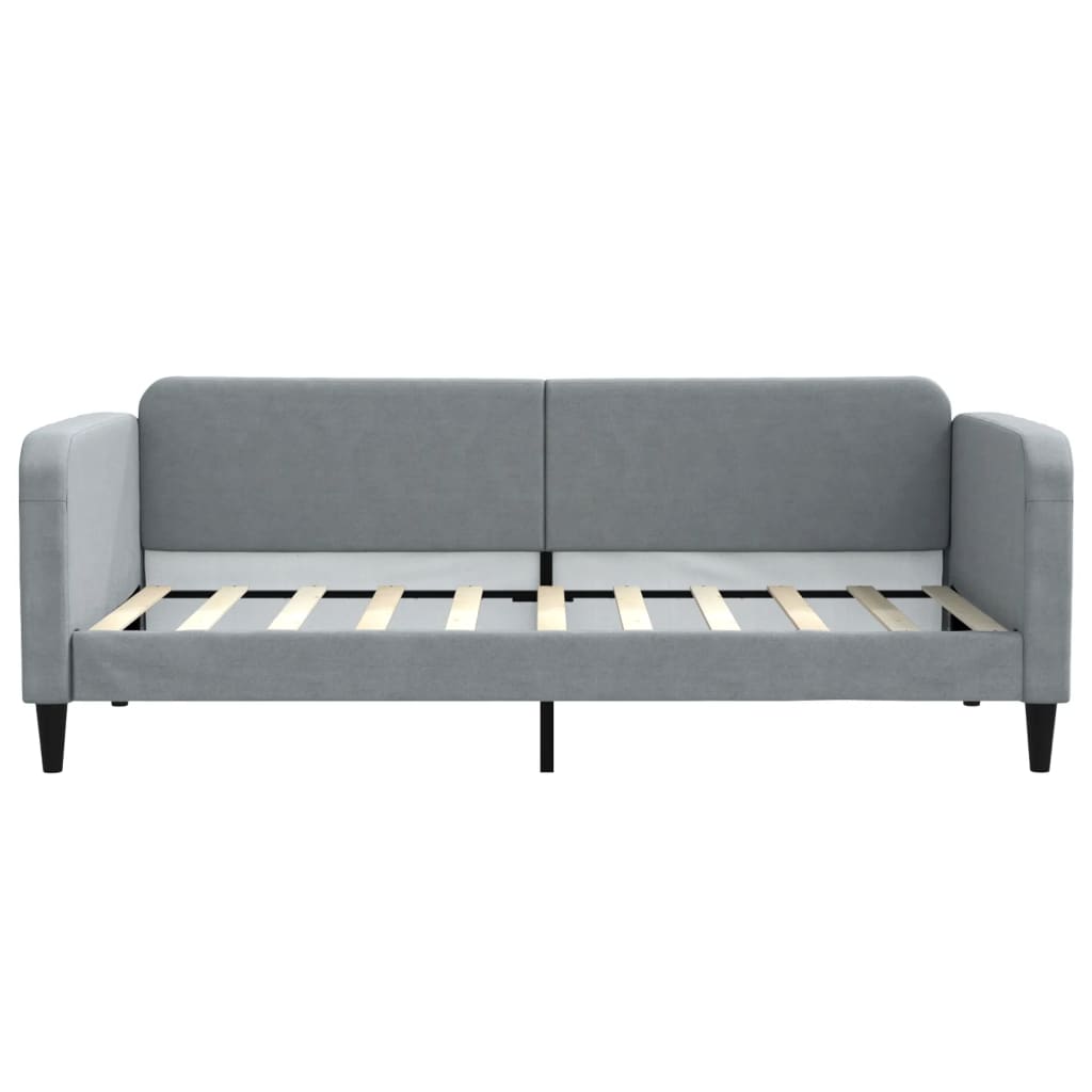Sofá-cama 90x190 cm tecido cinzento-claro