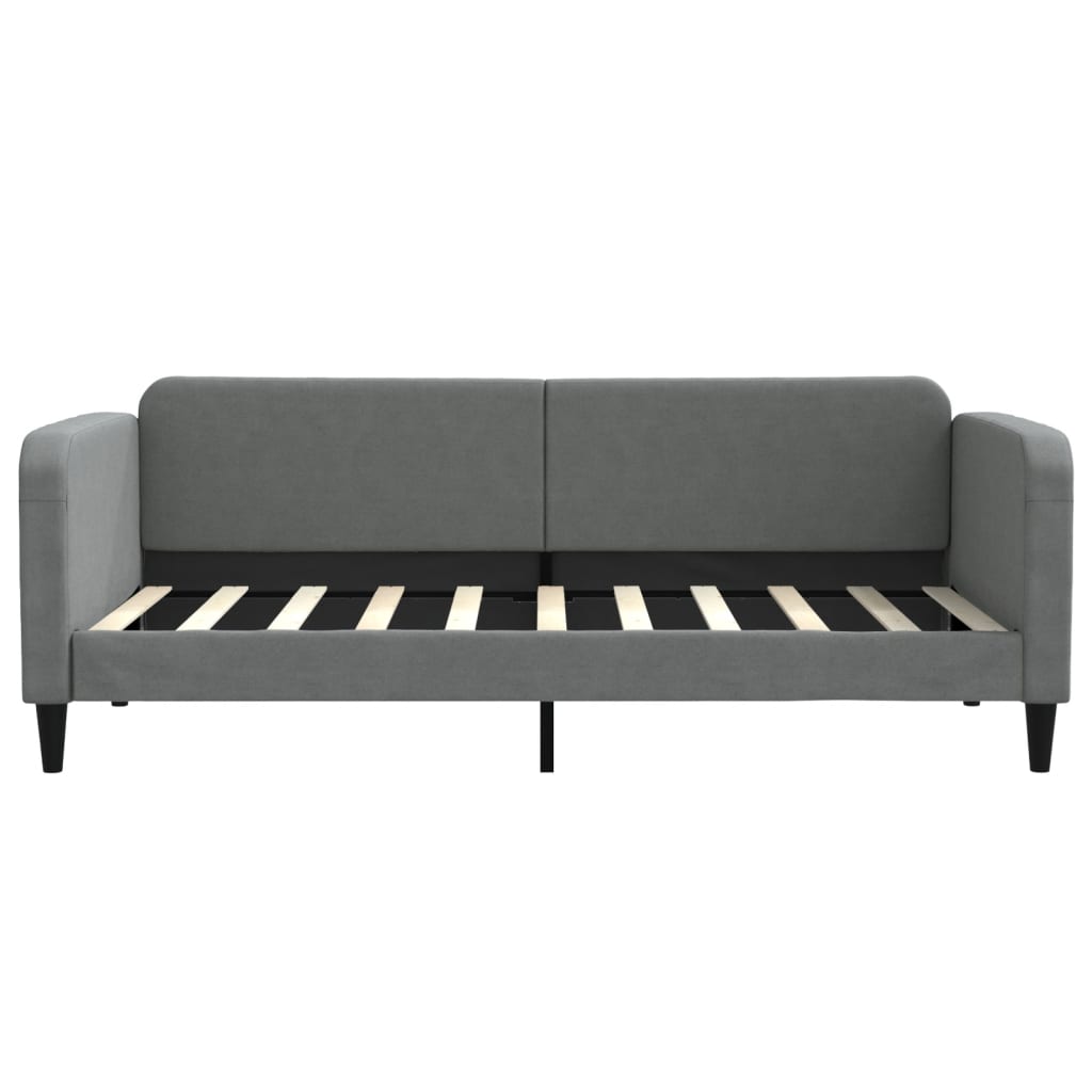 Sofá-cama 90x190 cm tecido cinzento-escuro