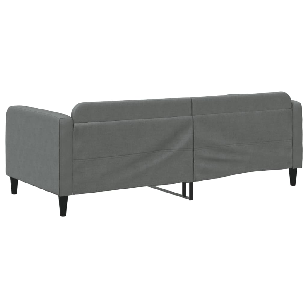 Sofá-cama 90x190 cm tecido cinzento-escuro