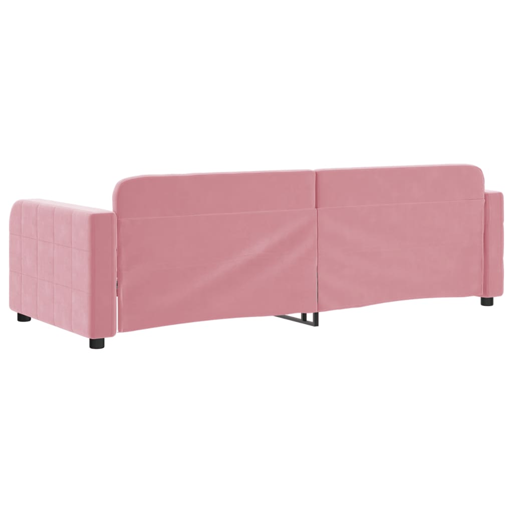 Sofá-cama 80x200 cm veludo rosa