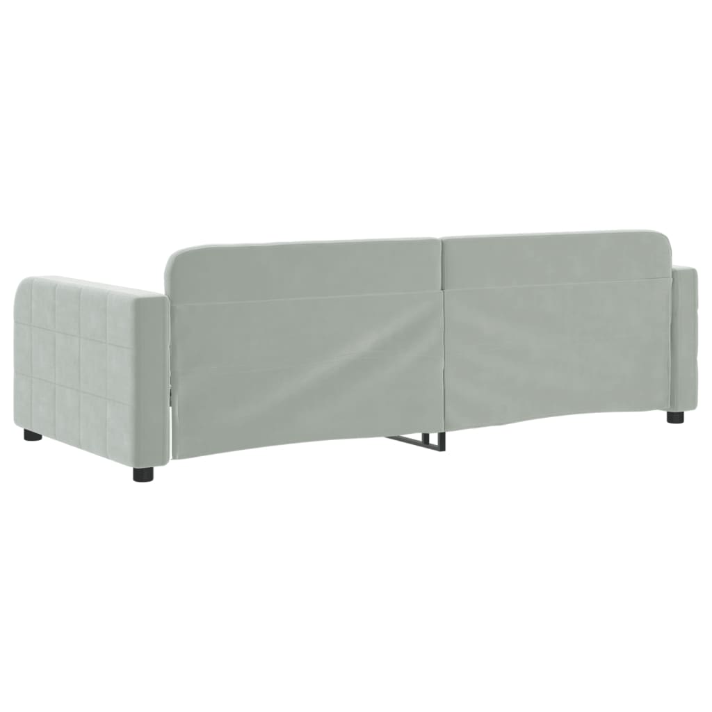 Sofá-cama 90x200 cm veludo cinzento-claro