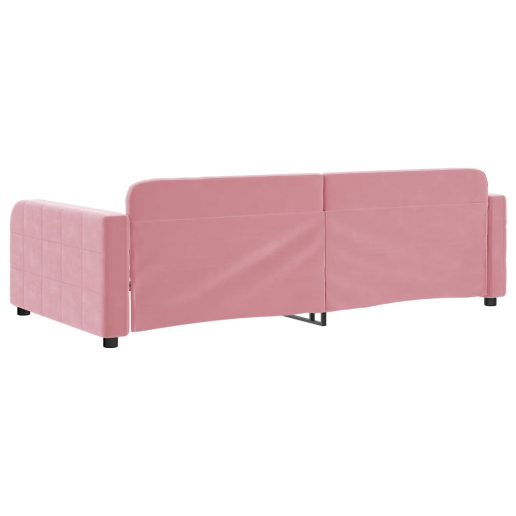 Sofá-cama 90x200 cm veludo rosa
