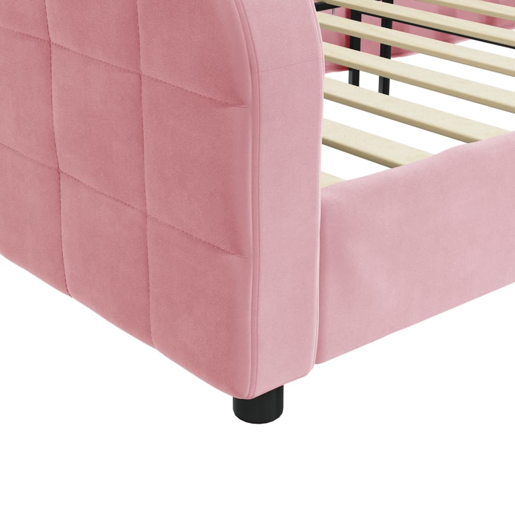 Sofá-cama 90x200 cm veludo rosa