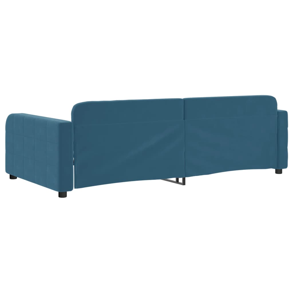 Sofá-cama 100x200 cm veludo azul