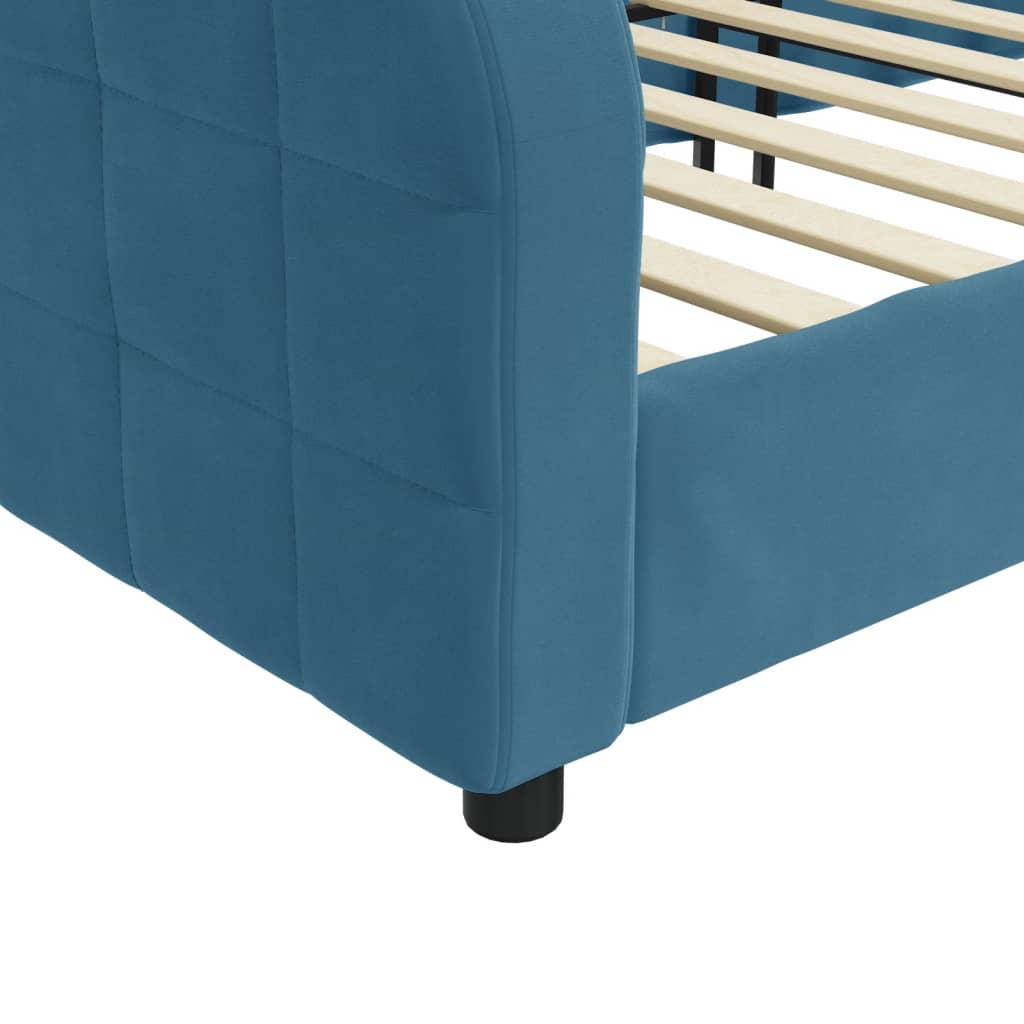 Sofá-cama 100x200 cm veludo azul