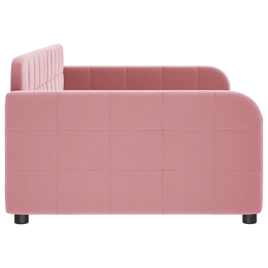 Sofá-cama 100x200 cm veludo rosa