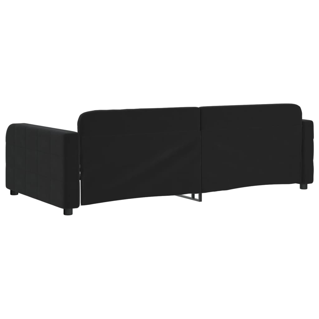 Sofá-cama 100x200 cm veludo preto