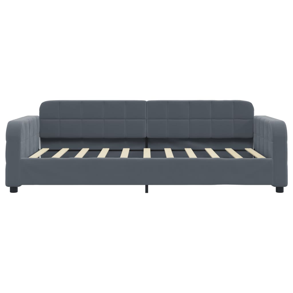 Sofá-cama 90x190 cm veludo cinzento-escuro