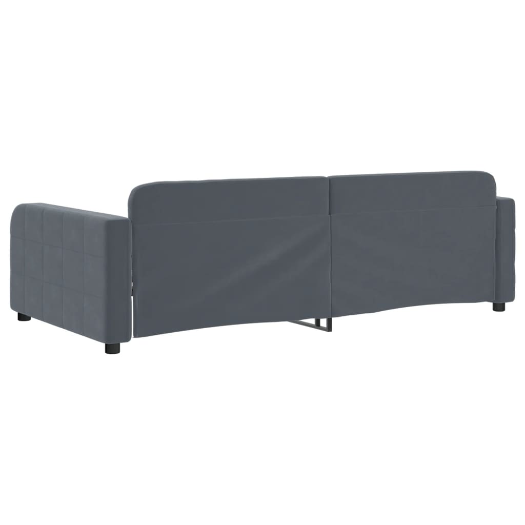 Sofá-cama 90x190 cm veludo cinzento-escuro