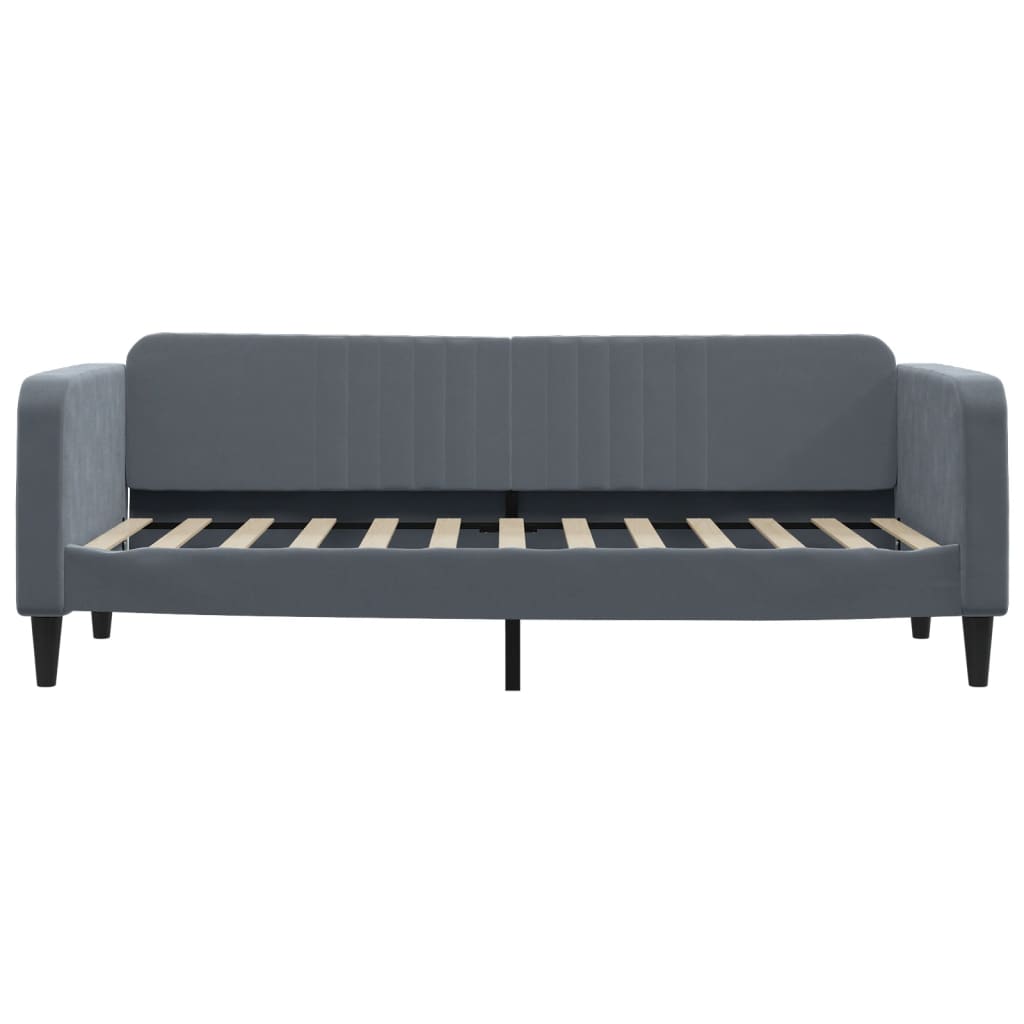 Sofá-cama 80x200 cm veludo cinzento-escuro