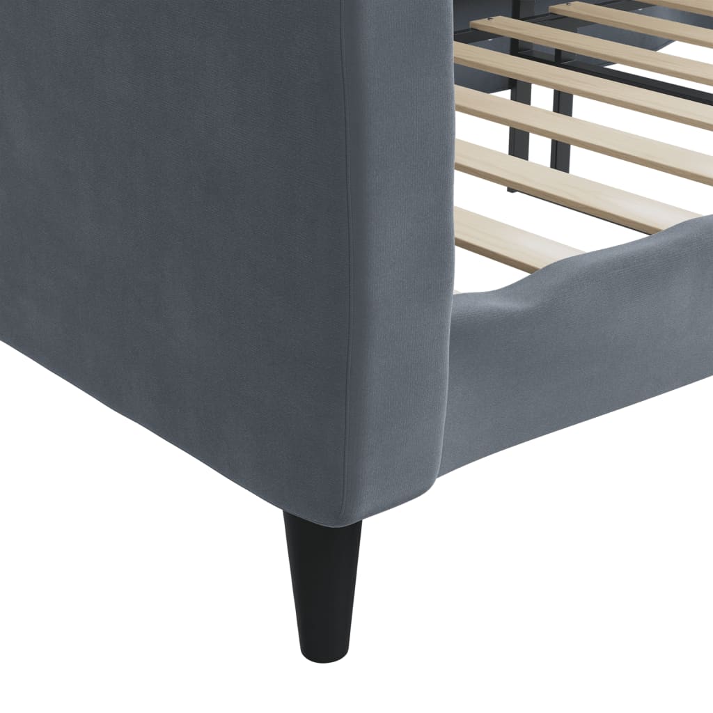 Sofá-cama 80x200 cm veludo cinzento-escuro