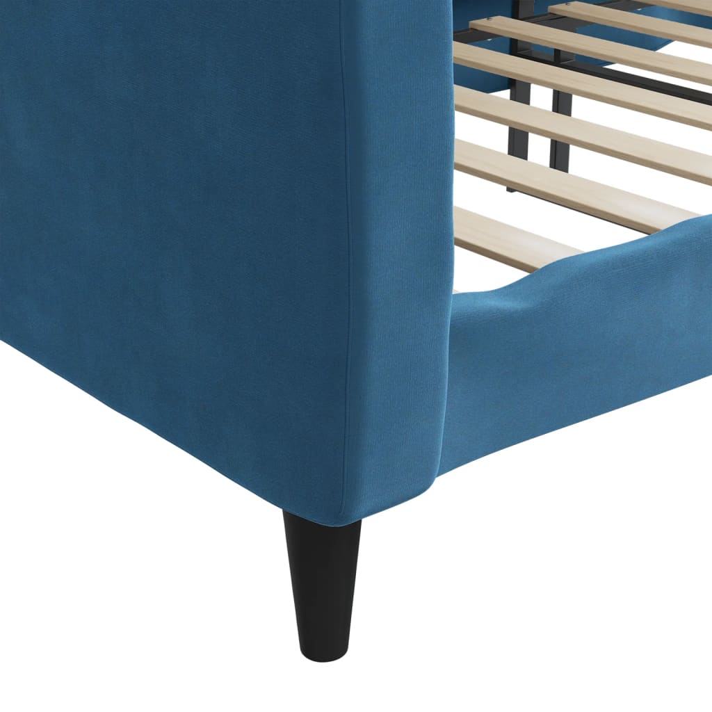 Sofá-cama 90x200 cm veludo azul