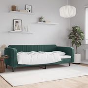 Sofá-cama 90x200 cm veludo verde-escuro