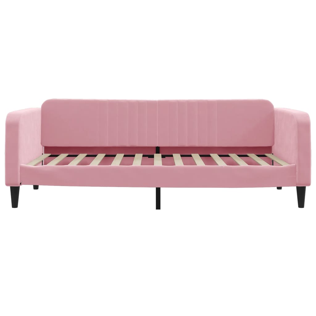 Sofá-cama 100x200 cm veludo rosa