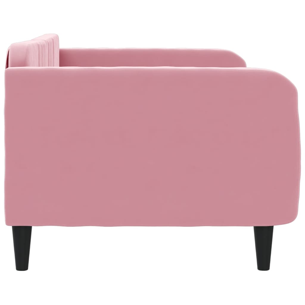 Sofá-cama 100x200 cm veludo rosa