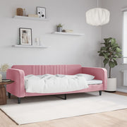 Sofá-cama 100x200 cm veludo rosa