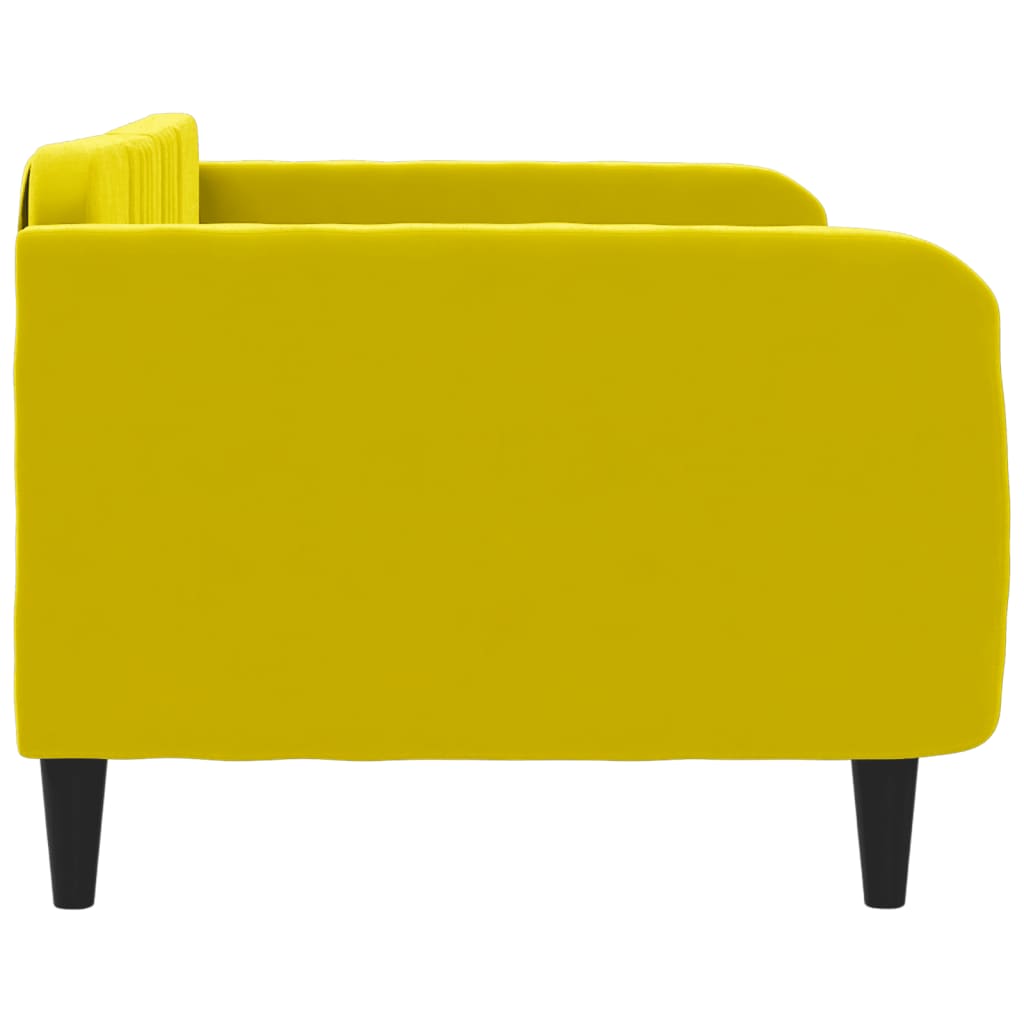 Sofá-cama 100x200 cm veludo amarelo