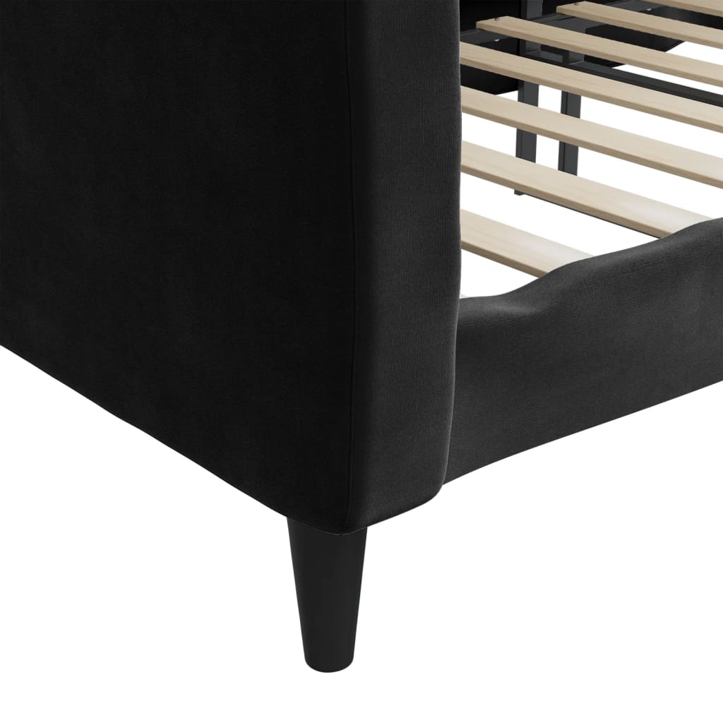 Sofá-cama 90x190 cm veludo preto