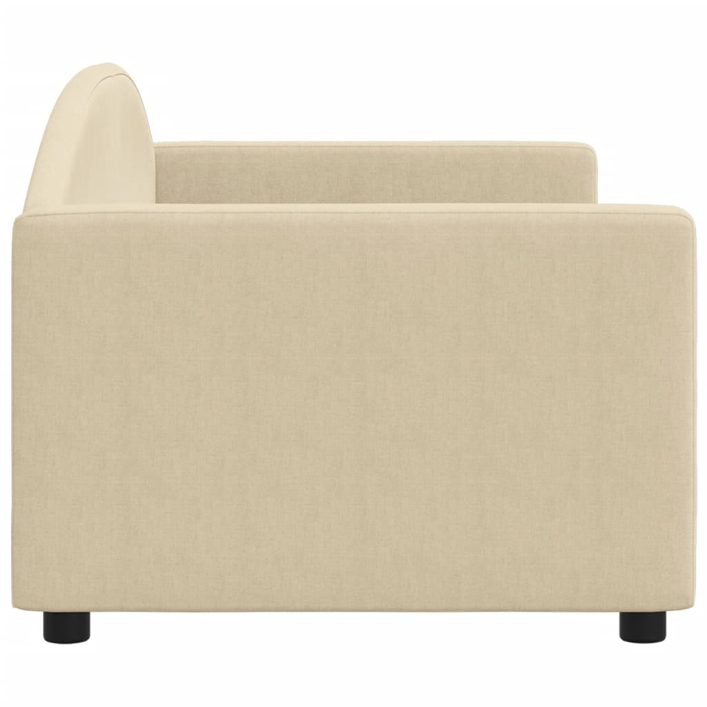 Sofá-cama 80x200 cm tecido cor creme