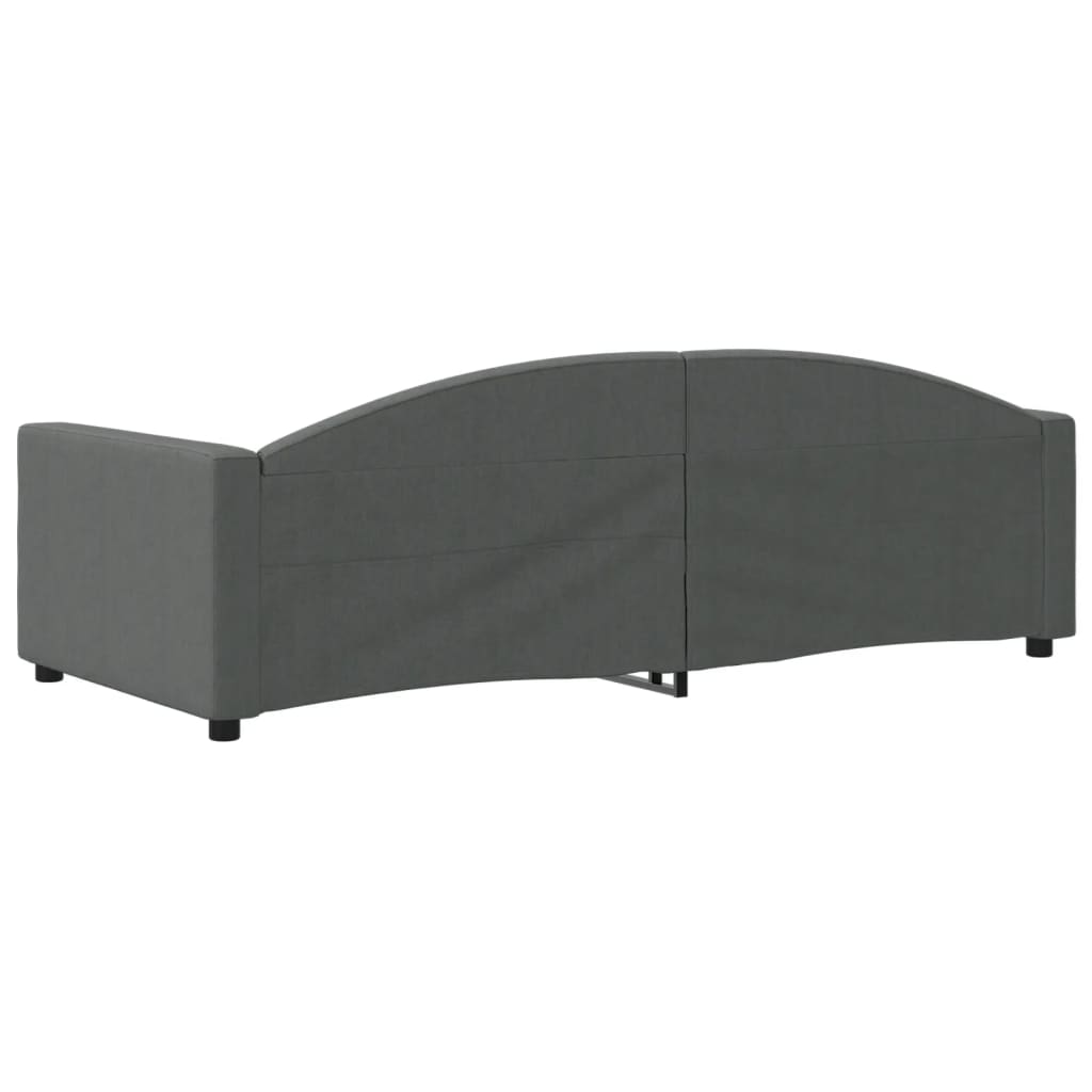 Sofá-cama 90x200 cm tecido cinzento-escuro