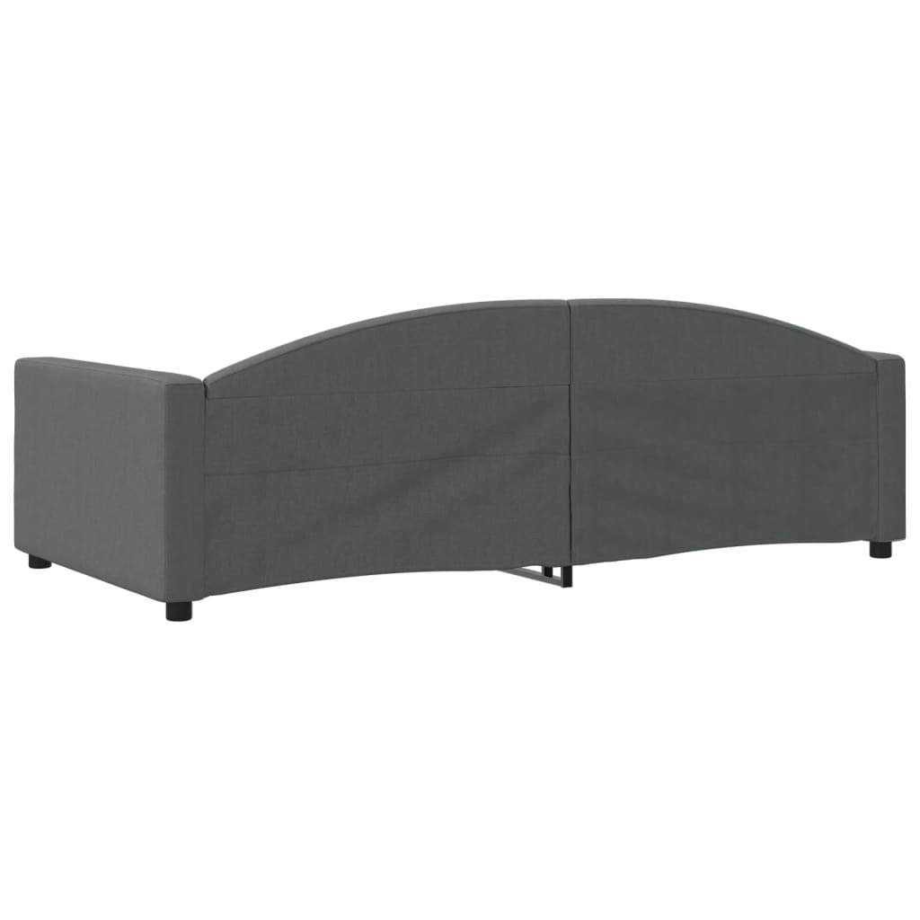 Sofá-cama 100x200 cm tecido cinzento-escuro