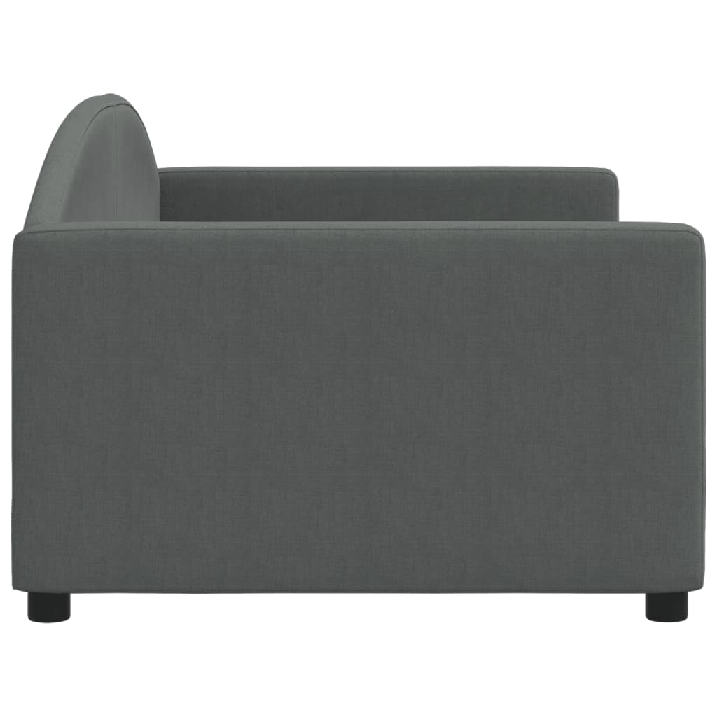 Sofá-cama 90x190 cm tecido cinzento-escuro
