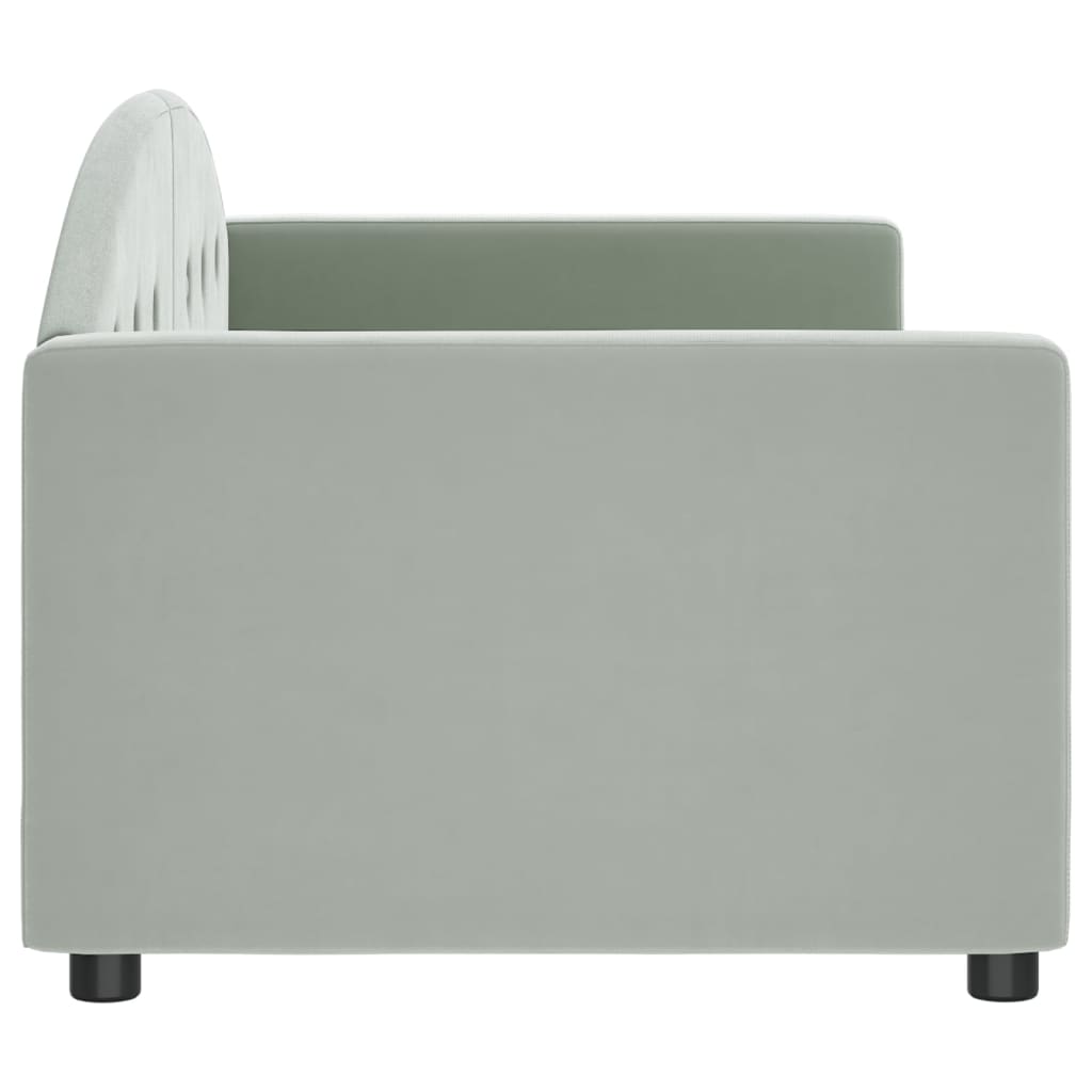Sofá-cama 80x200 cm veludo cinzento-claro