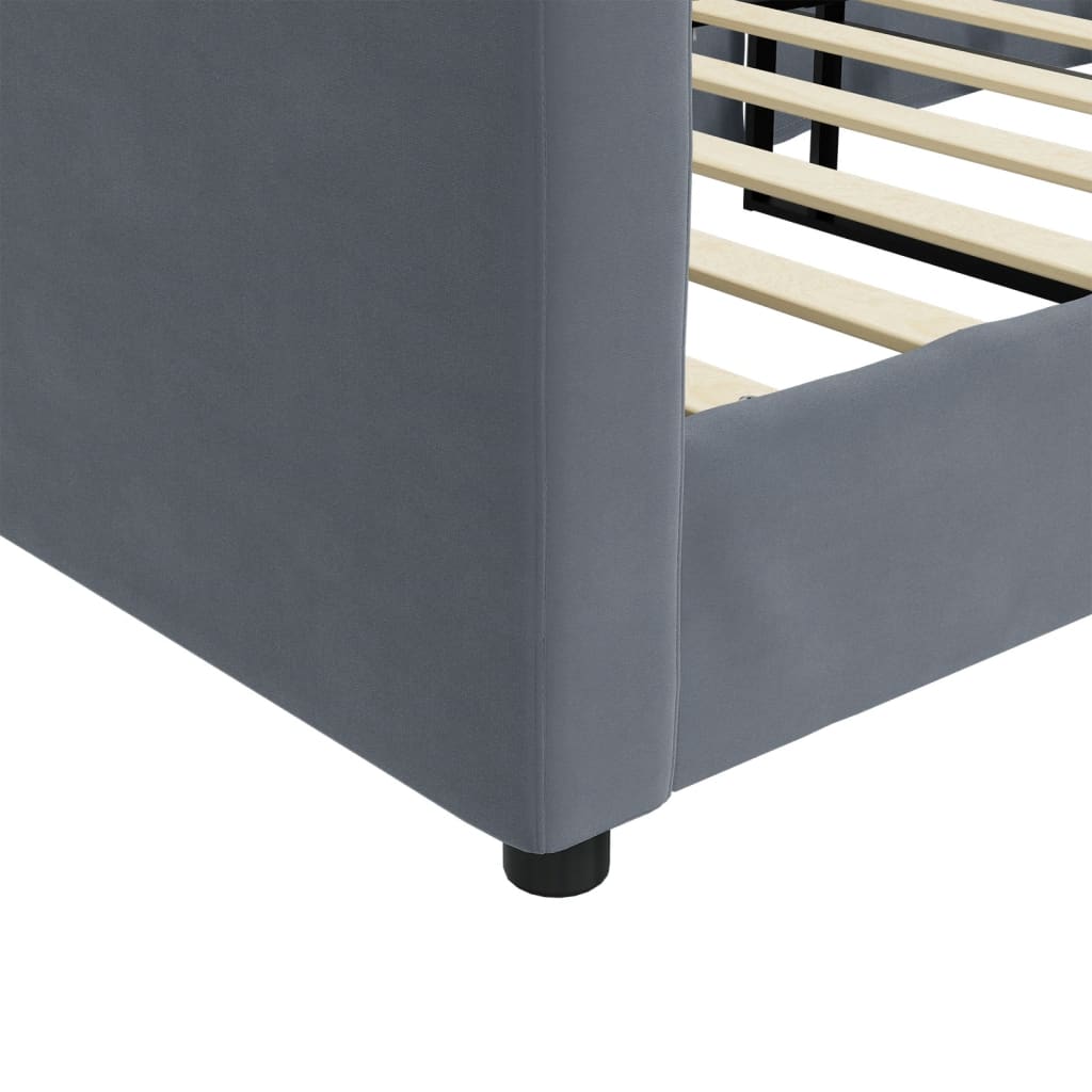 Sofá-cama 80x200 cm veludo cinzento-escuro