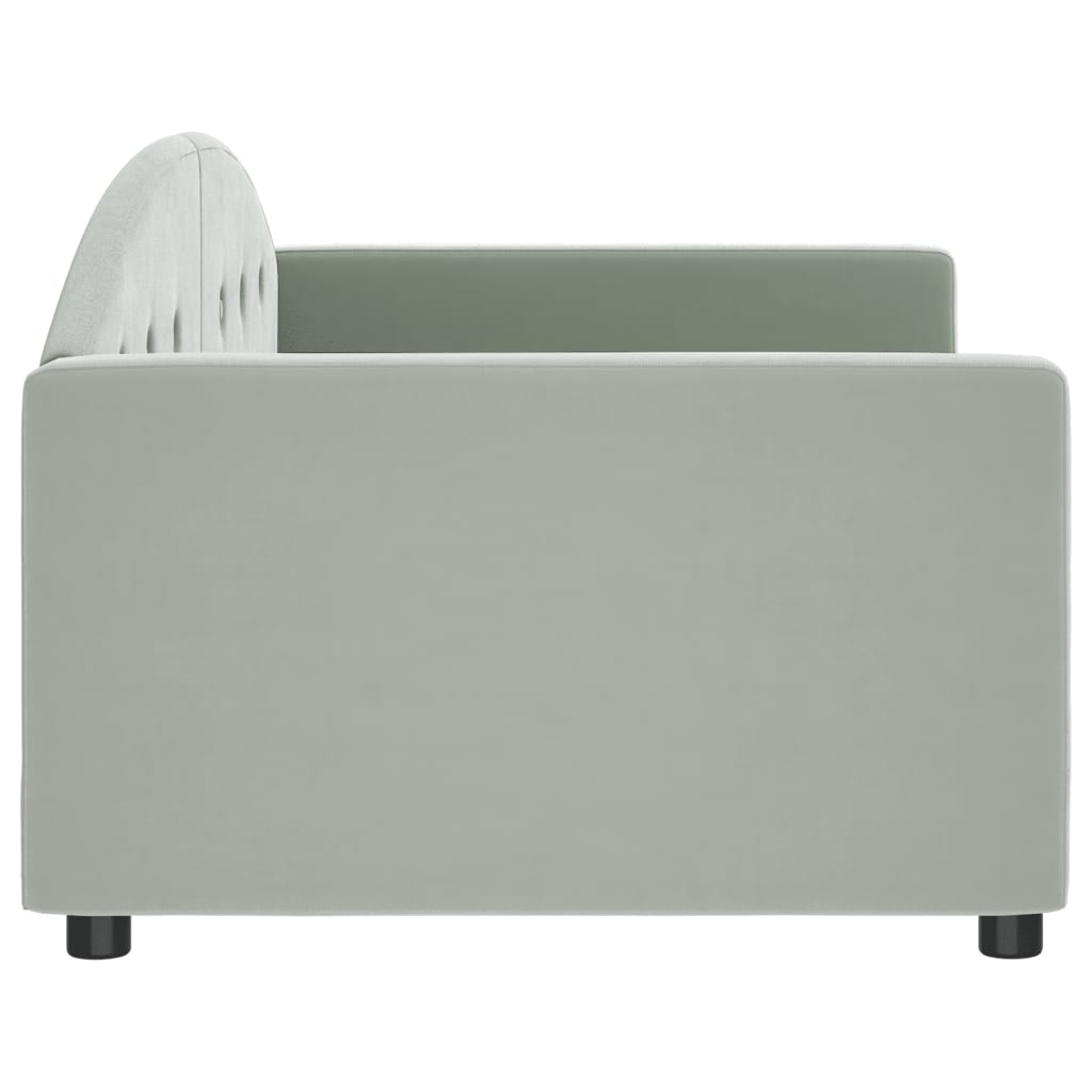 Sofá-cama 90x200 cm veludo cinzento-claro