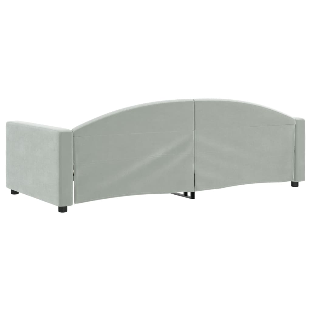 Sofá-cama 90x200 cm veludo cinzento-claro