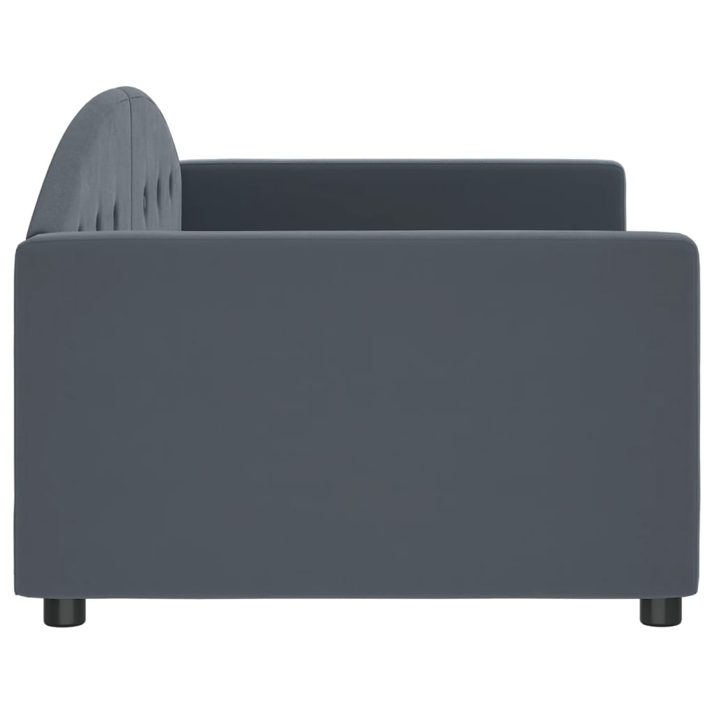 Sofá-cama 90x200 cm veludo cinzento-escuro