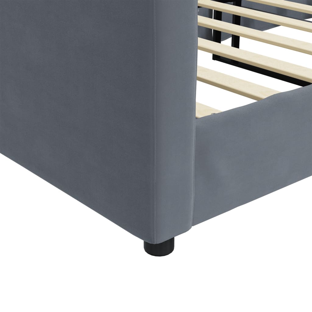 Sofá-cama 90x200 cm veludo cinzento-escuro