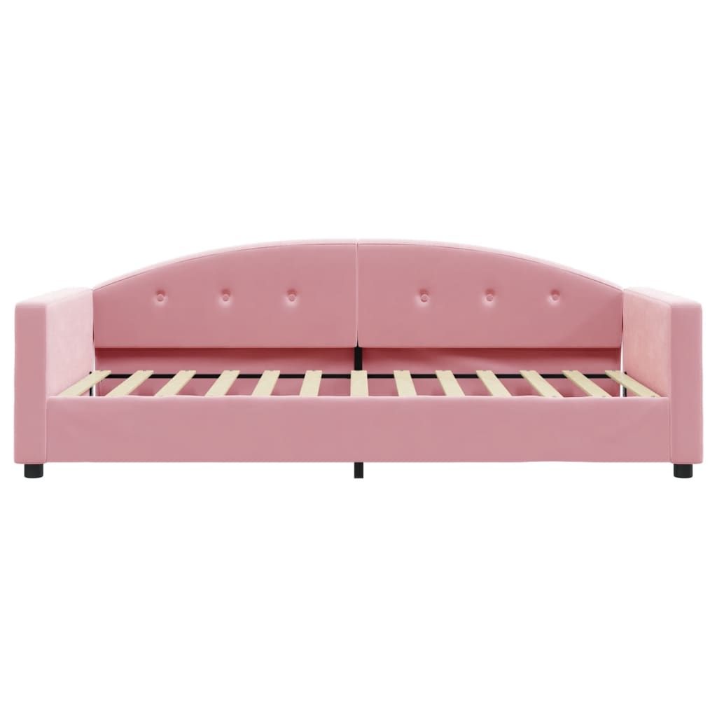 Sofá-cama 90x200 cm veludo rosa
