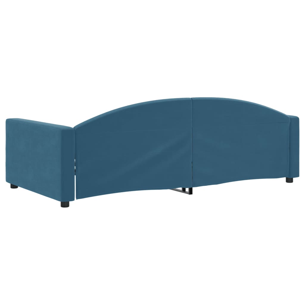 Sofá-cama 100x200 cm veludo azul