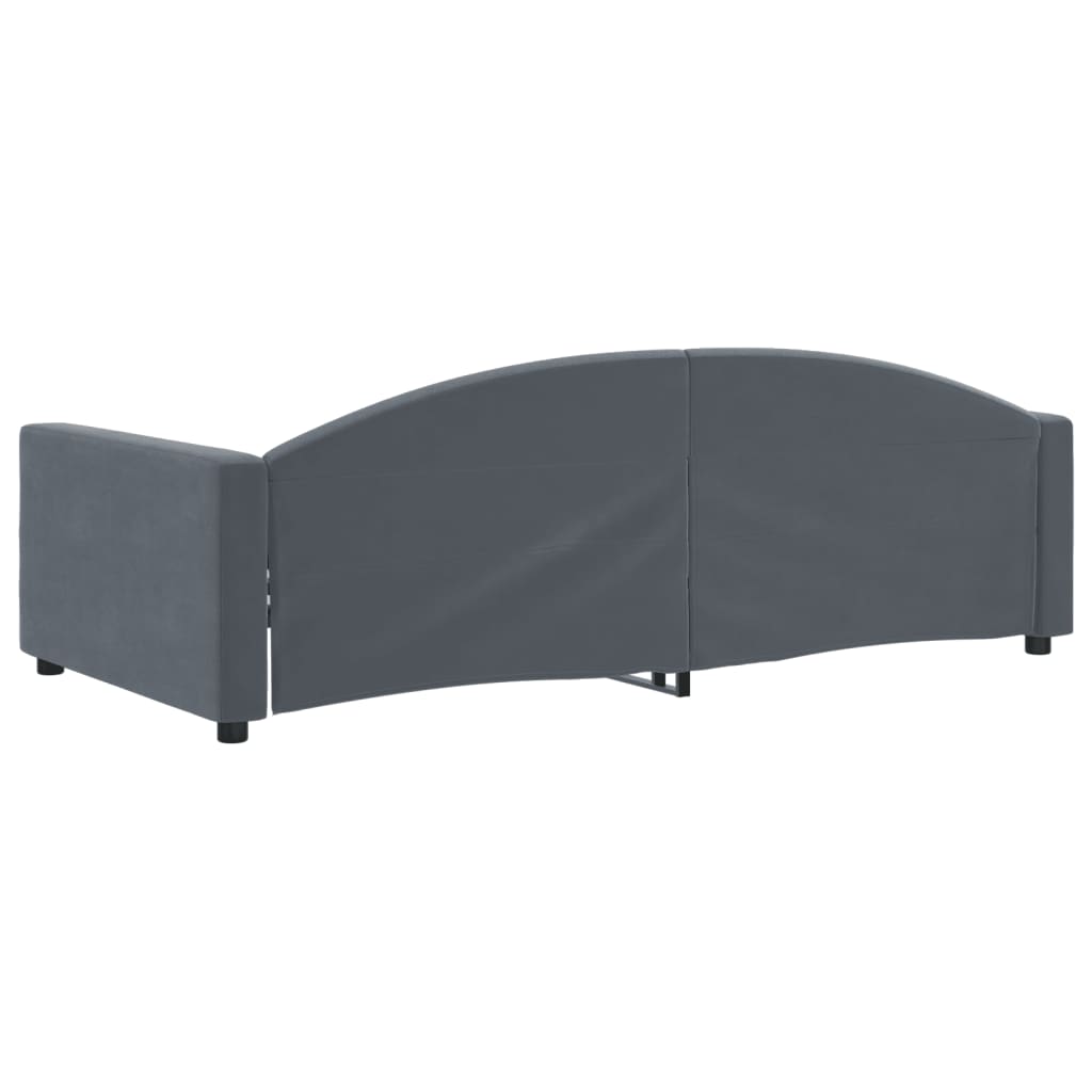 Sofá-cama 100x200 cm veludo cinzento-escuro
