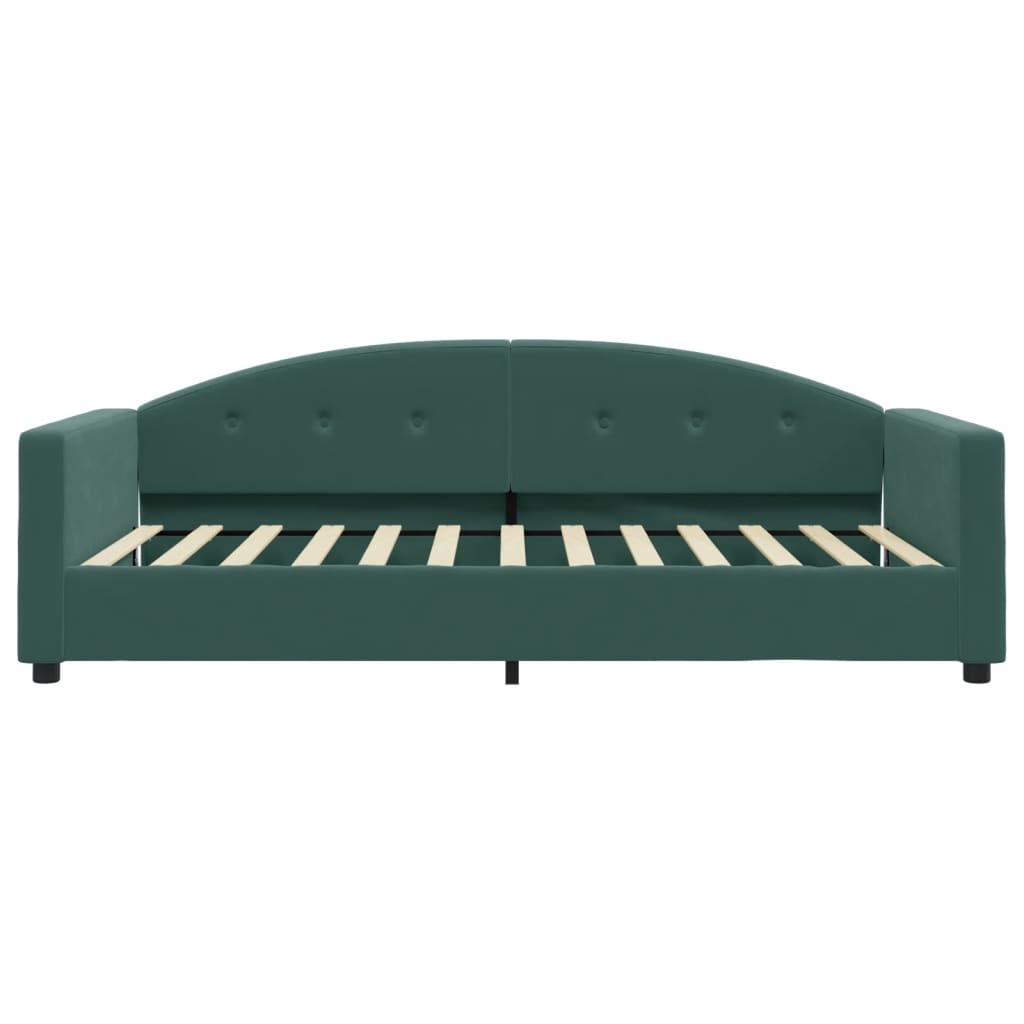 Sofá-cama 100x200 cm veludo verde-escuro
