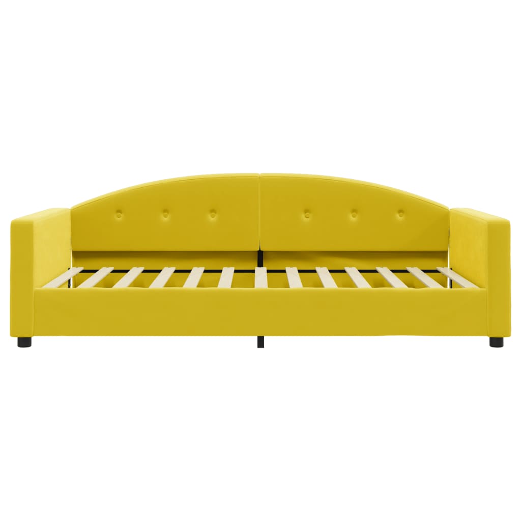 Sofá-cama 100x200 cm veludo amarelo