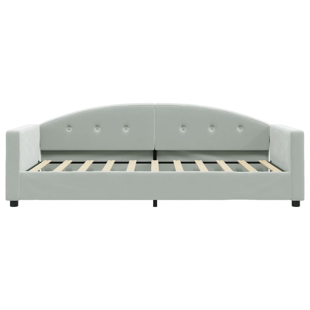Sofá-cama 90x190 cm veludo cinzento-claro